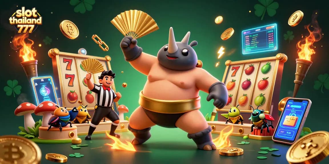Win big at slot thailand 777 with a thrilling 3D beetle sumo showdown and slot elements!