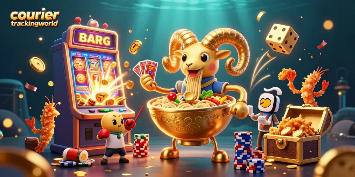 couriertrackingworld showcases a vibrant 3D casino scene with unique characters and jackpot elements.