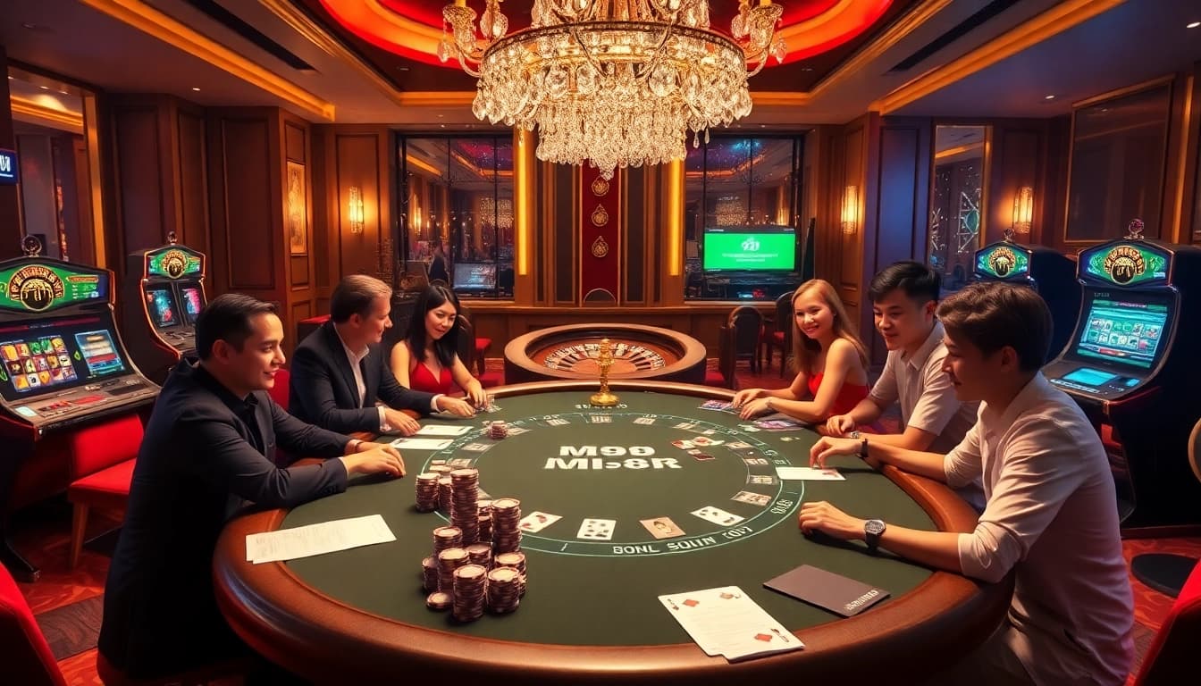 Experience the thrill of gambling at MM88 with vibrant poker tables and high-stakes action.