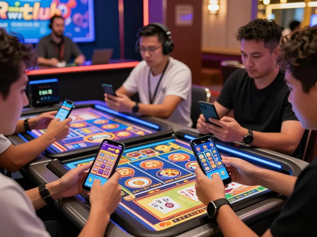 Engaged players using the Hitclub app for thrilling online gaming experiences.