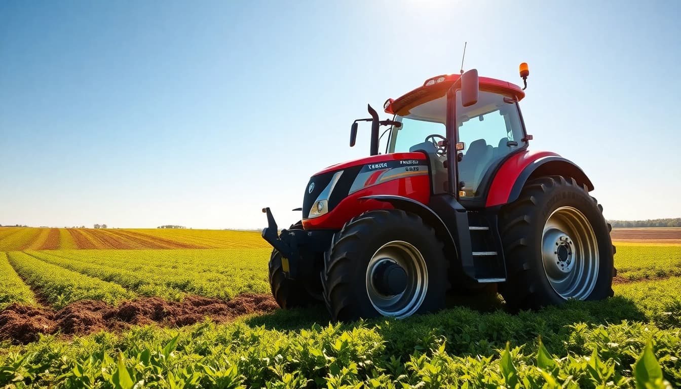 Enhance efficiency with the AF88 tractor efficiently plowing agricultural fields.