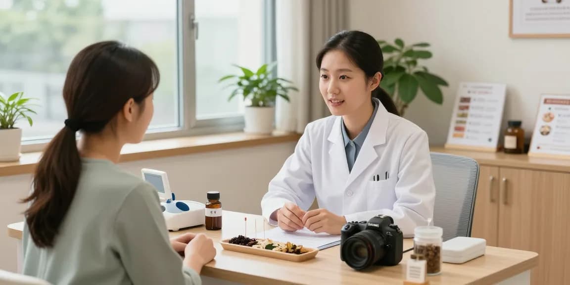 수원한의원 providing personalized care in a tranquil clinic environment, showcasing traditional Korean medicine practices.