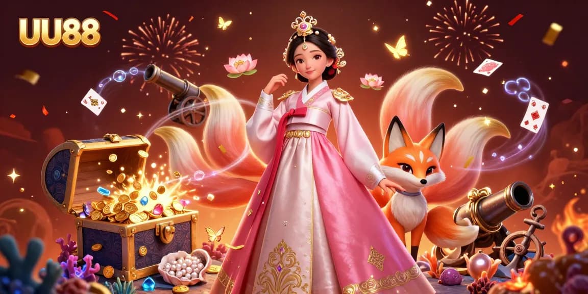 Experience exciting games at UU88 with a captivating visual of Asian elegance and luck.