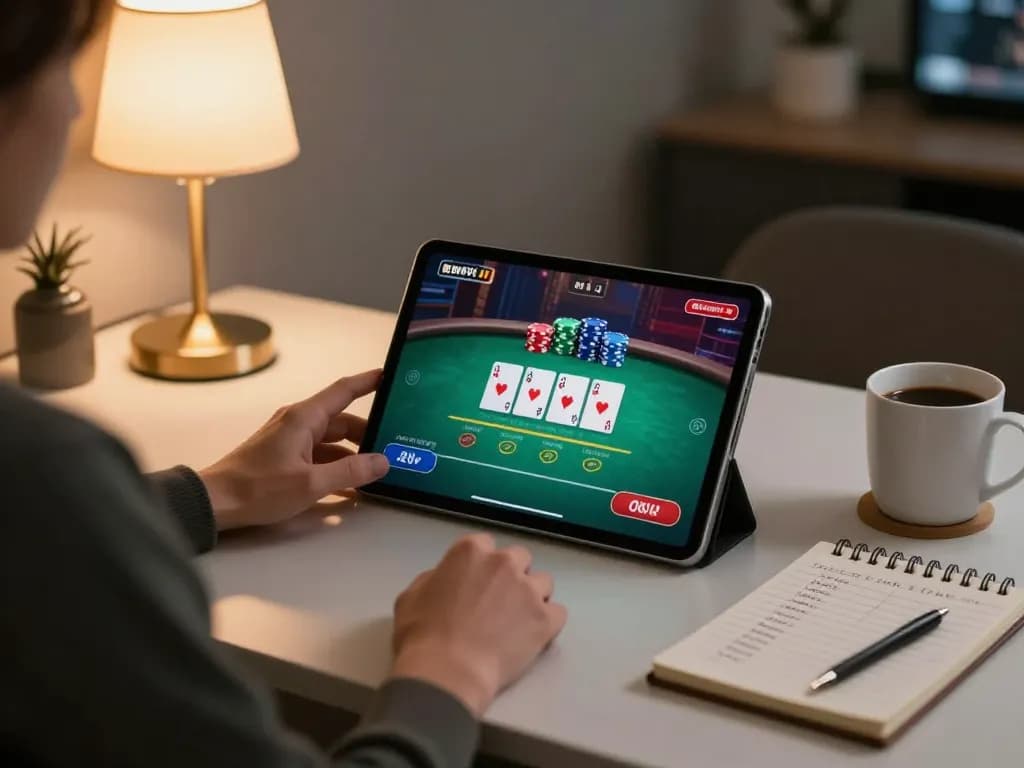 Trải nghiệm gameplay hấp dẫn của lucks8 trên máy tính bảng với chiến lược poker và bố trí thoải mái tại nhà.