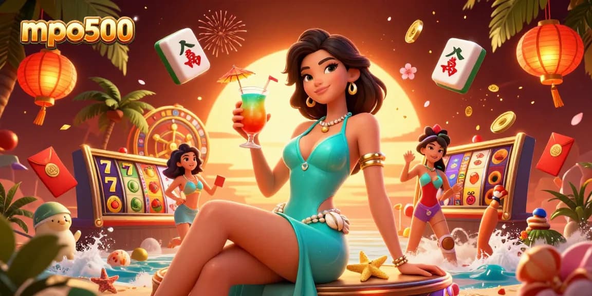 Experience winning moments with mpo500 in this vibrant tropical casino scene.