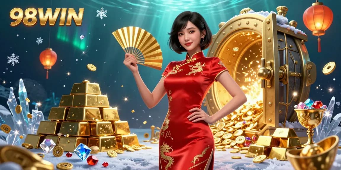 Experience the thrill at 98WIN with vibrant 3D casino illustration showcasing engaging gambling elements and visuals.