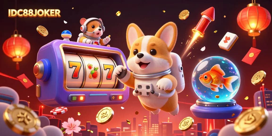 Engage with IDC88JOKER by spinning slot reels in a colorful casino atmosphere filled with excitement.