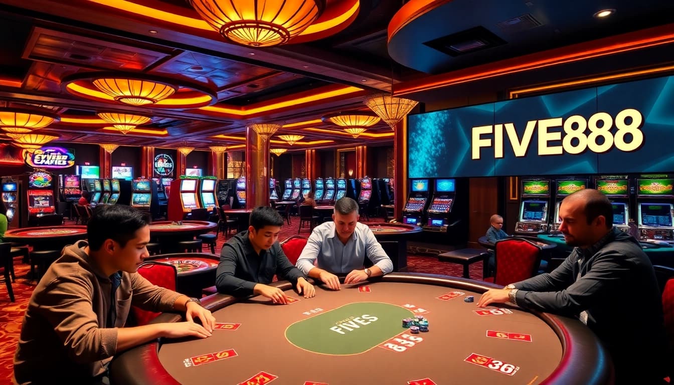 Experience the excitement of FIVE88 with strategic poker gameplay at a luxurious casino.