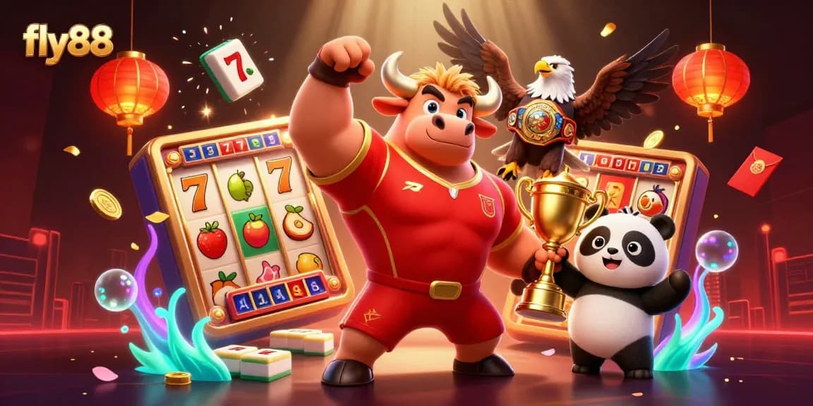 Experience winning thrills and dynamic gameplay with fly88's vibrant casino illustration