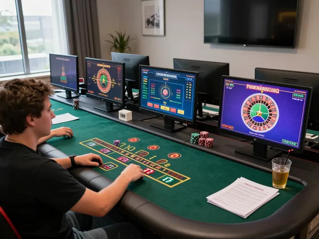 Engaging scene of a player strategizing at king33 online casino game, highlighting live dealer action and immersive gameplay.