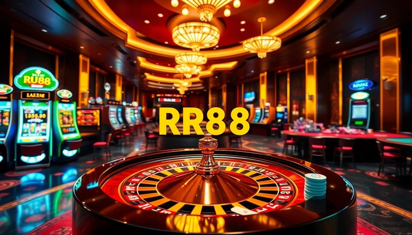 Experience the thrill of betting at RR88 in a luxurious virtual casino setting.