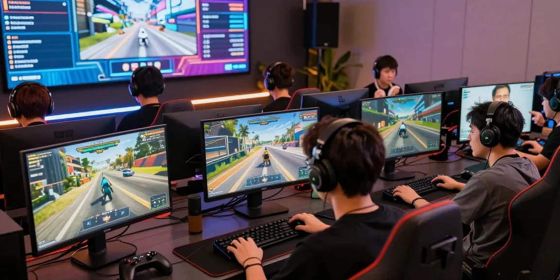 Engaged gamers showcasing talent on the vibrant ROKOK88 platform, capturing community spirit in gaming.