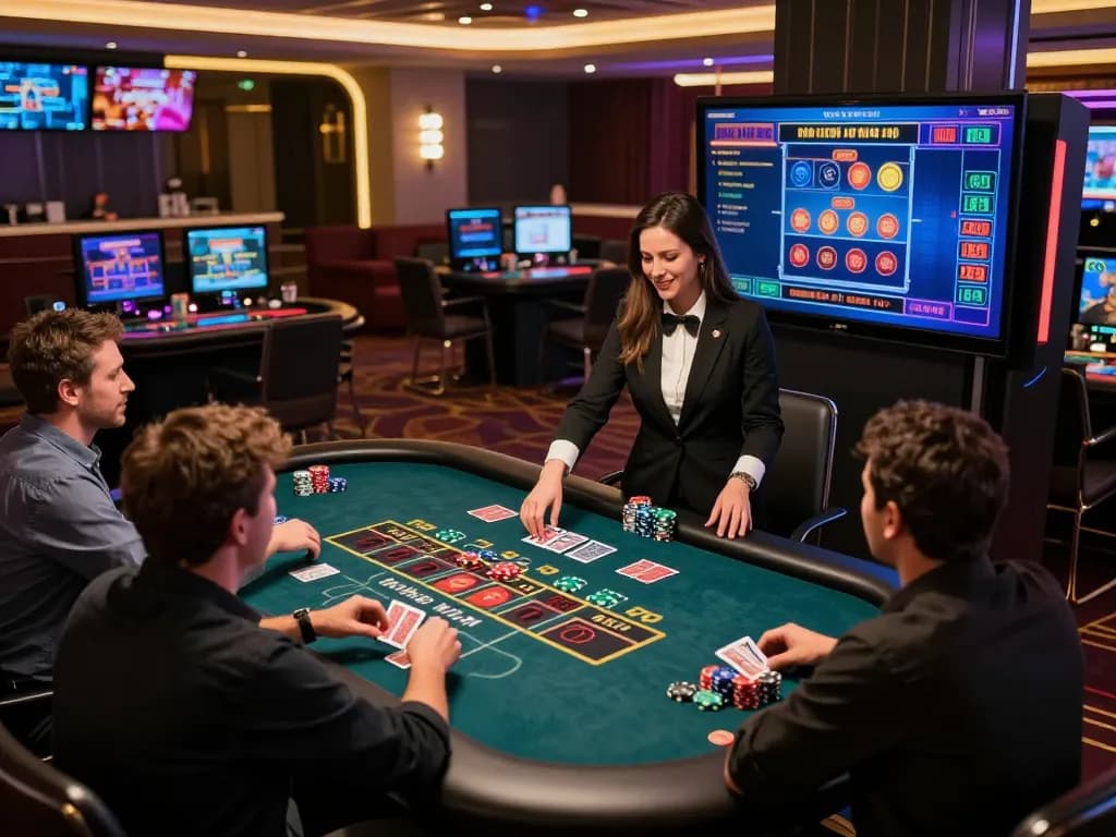 Experience live gaming thrills with 688vbest in a stylish online casino atmosphere, showcasing interactive dealer moments.