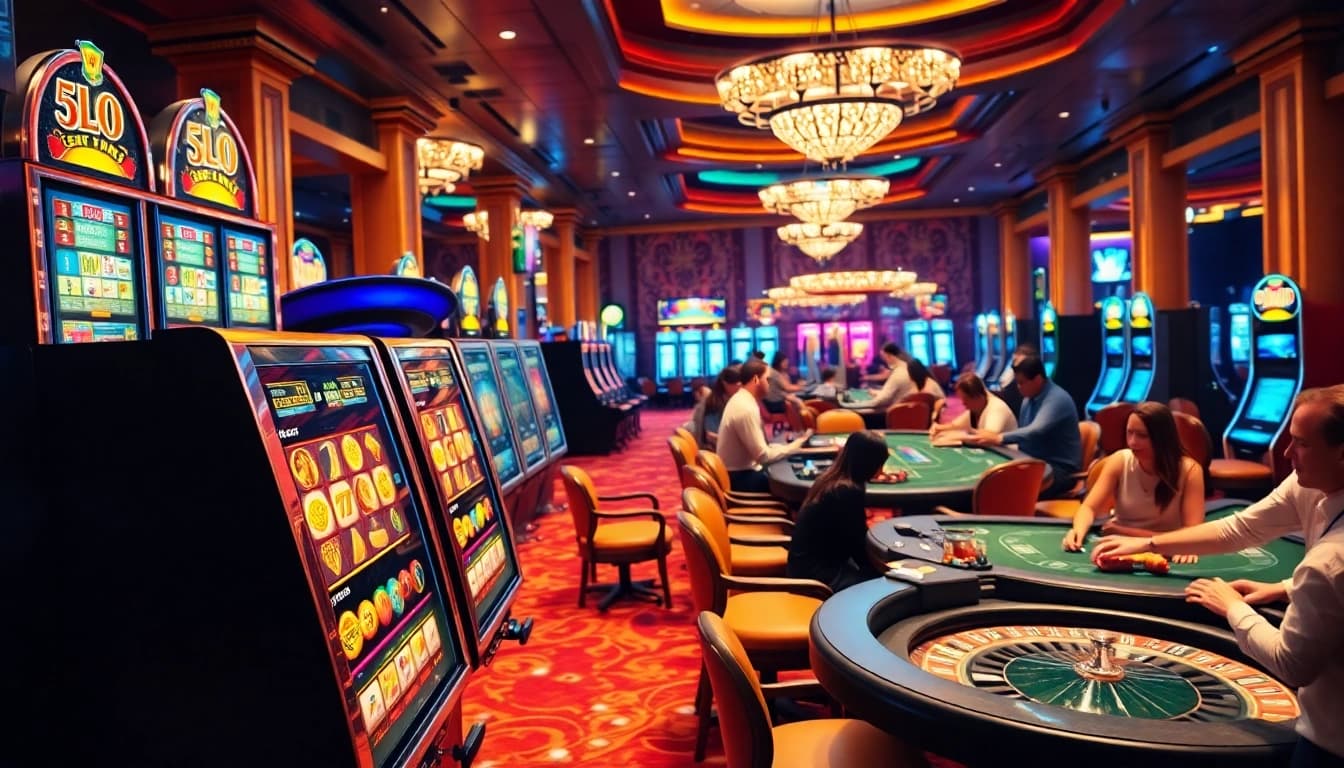 Experience the excitement of slot depo 5k with engaging players and vibrant casino elements.