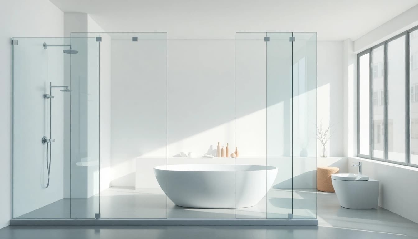 Elegante sonni Duschkabine in modernem Badezimmer mit klaren Linien und hellem Design.