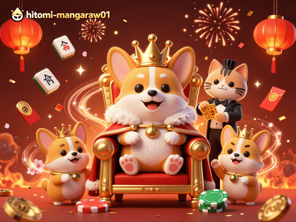 Engage in dynamic gaming luck with hitomi-mangaraw01 featuring royal corgi and casino elements.