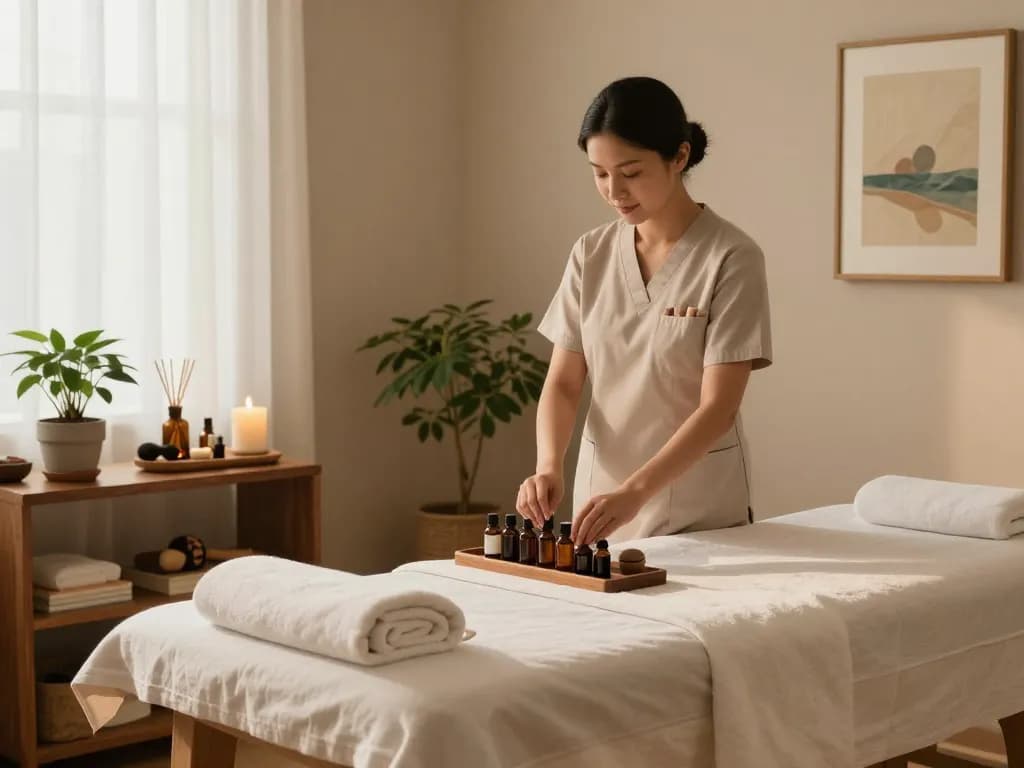 Experience comfort and relaxation at 역삼동마사지, showcasing a serene therapy room.