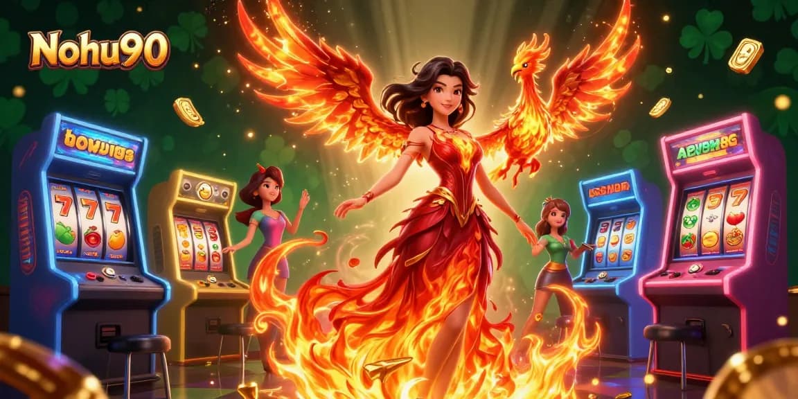 Engage with Nohu90's vibrant casino experience through an enchanting scene of gaming excitement.