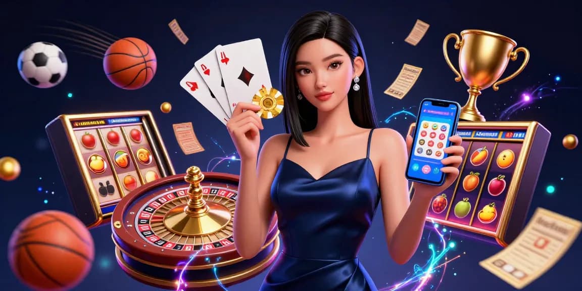 HITCLUB showcases a stunning Asian woman engaging in casino gaming with dynamic elements emphasizing excitement and action.
