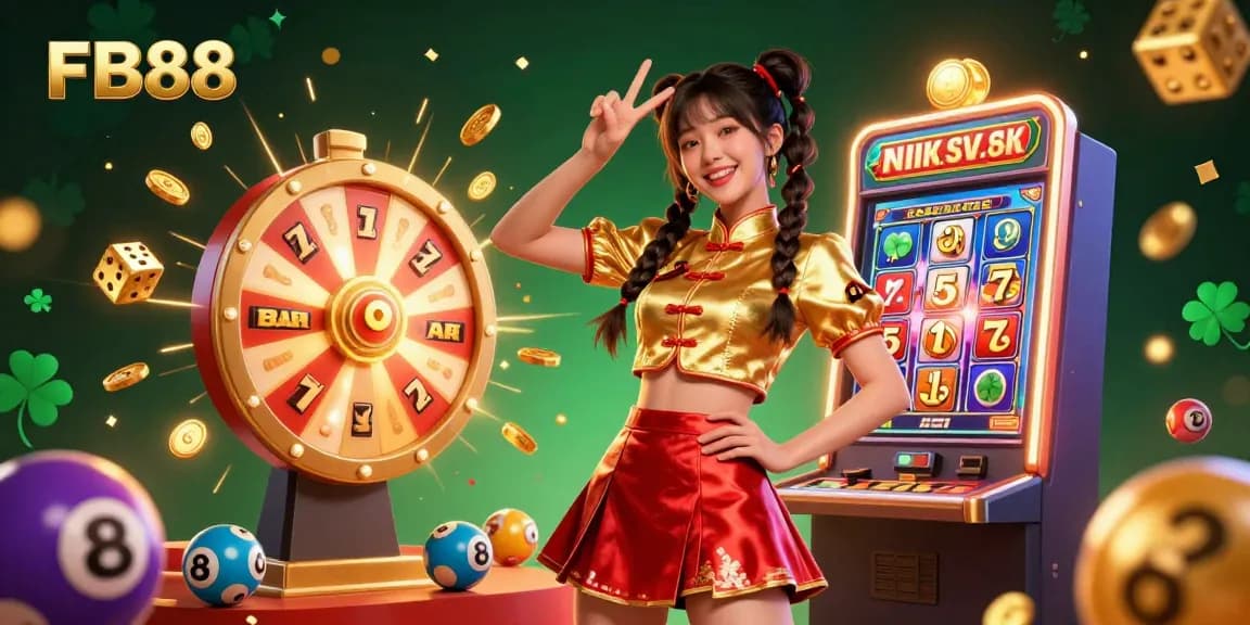 Experience the excitement of FB88 with vibrant symbols, playful characters, and a thrilling casino atmosphere.