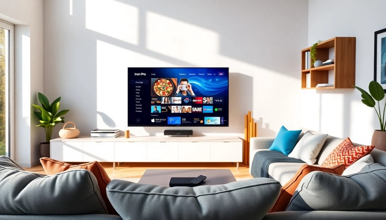 Experience seamless streaming with Iron tv pro on a modern home entertainment setup.