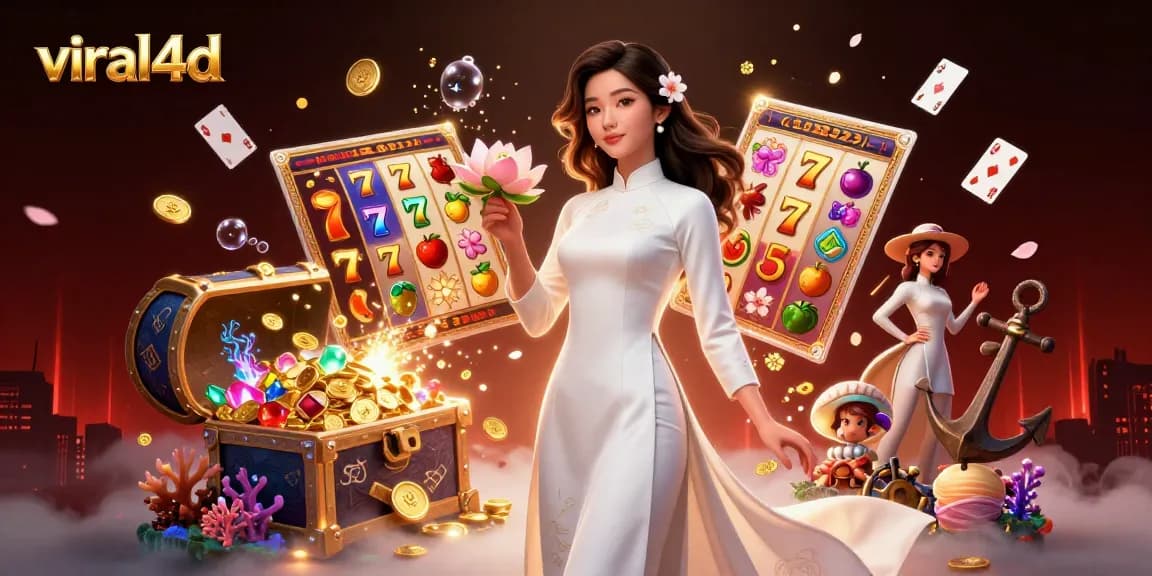 Experience the excitement of viral4d with stunning slot elements and vibrant visuals, capturing gambling thrills.
