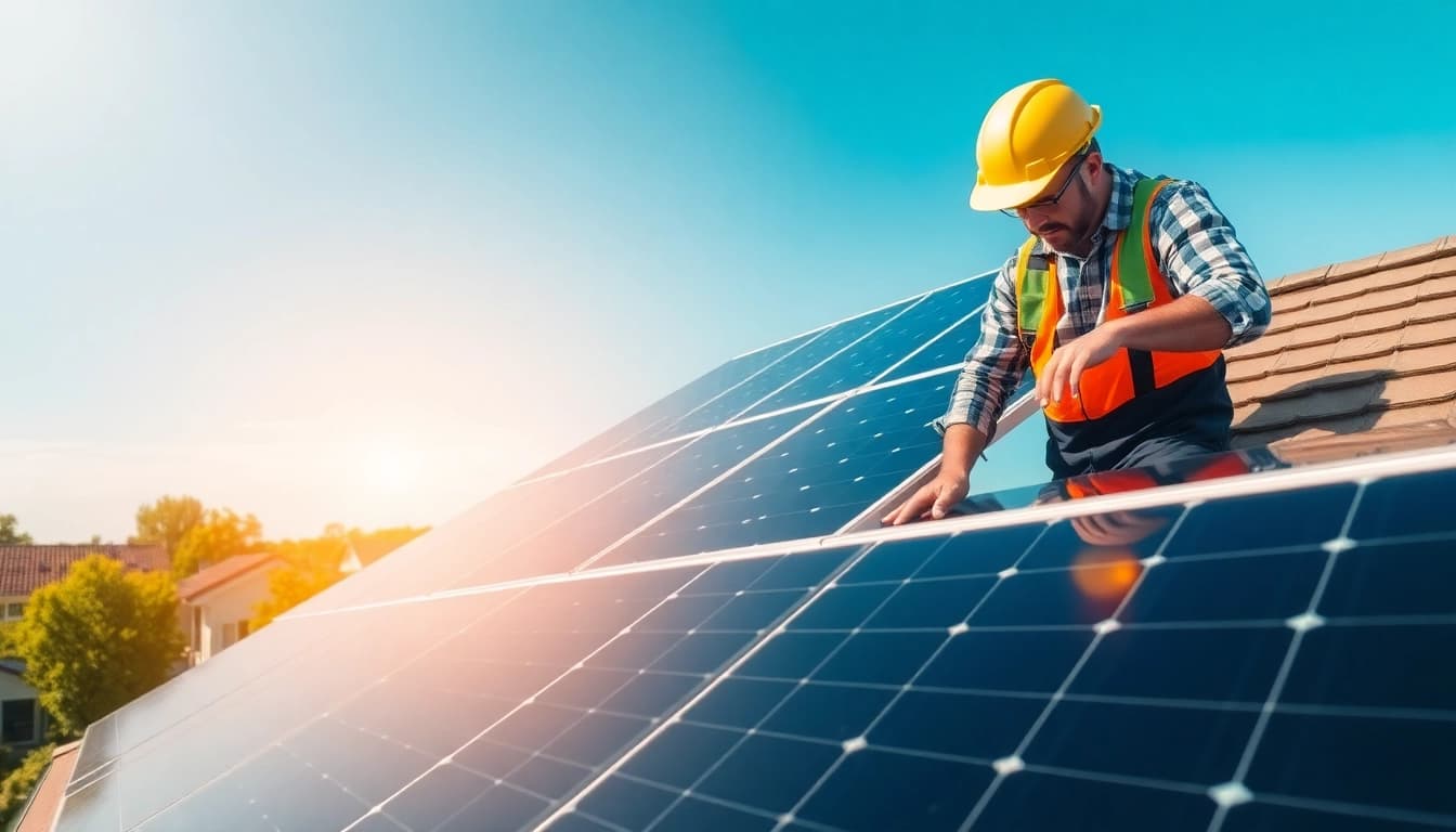 Install solar panels as renewable energy solutions for sustainable living.