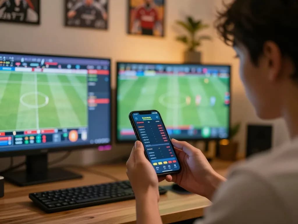 Engaging sports betting action with https://go8.onl/ displaying live odds on smartphone.
