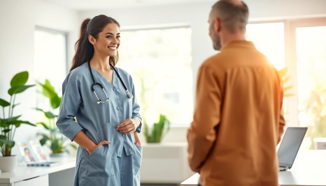 Engage in your health journey with a professional healthcare provider in a welcoming clinic.