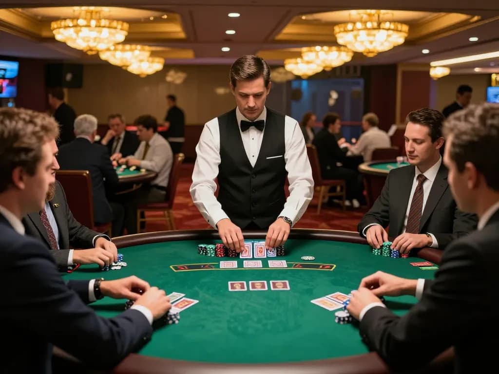 Pemain LGO99 terlibat dalam permainan blackjack yang mendebarkan, memasang taruhan secara strategis di meja kasino yang ramai