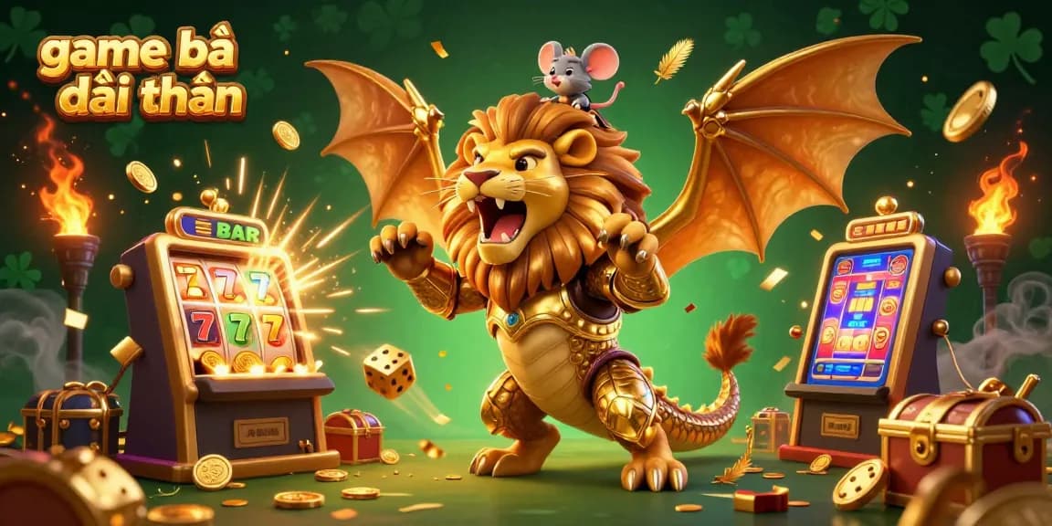 Engage with game bài đổi thưởng in this vibrant and dynamic 3D casino illustration scene bursting with excitement.