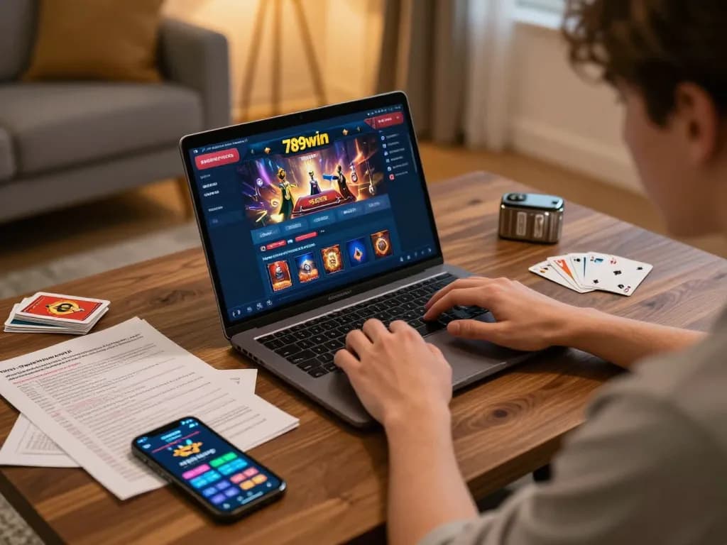 Engaged player betting on 789win online casino, showcasing strategic gameplay and responsible gaming.