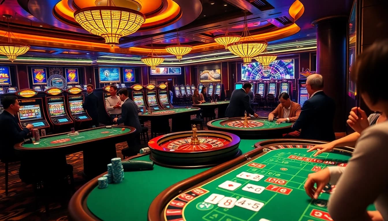 Engaging players celebrating wins while registering for Đăng Ký S8 in a luxurious casino environment.