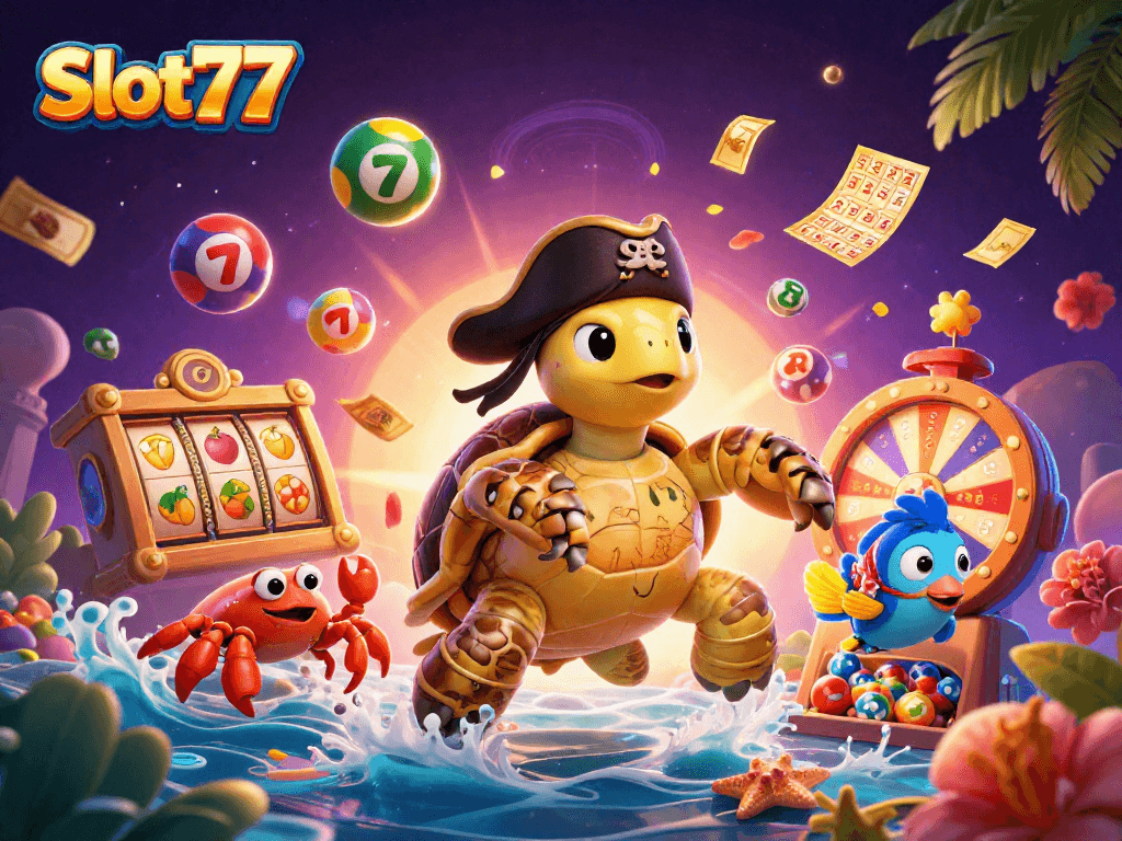 Menangkan permainan Slot77 dengan gulungan slot berisi buah dan keberuntungan di bawah laut yang ceria.