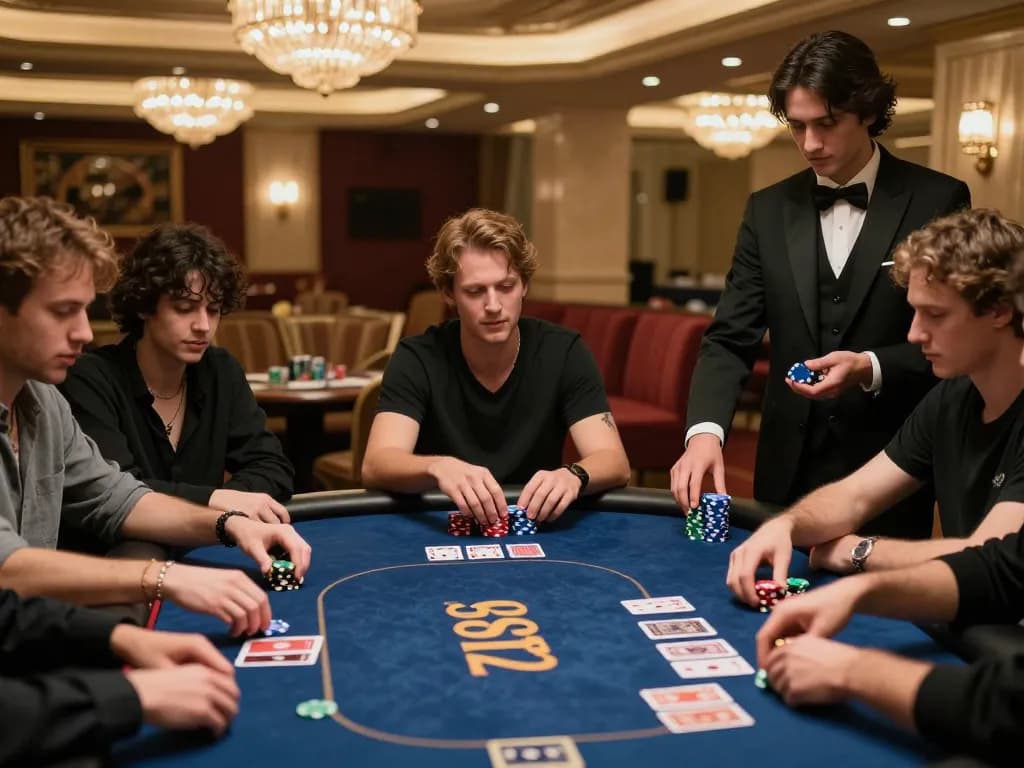 Players showcasing their strategies at the poker table while enjoying 789win gaming excitement