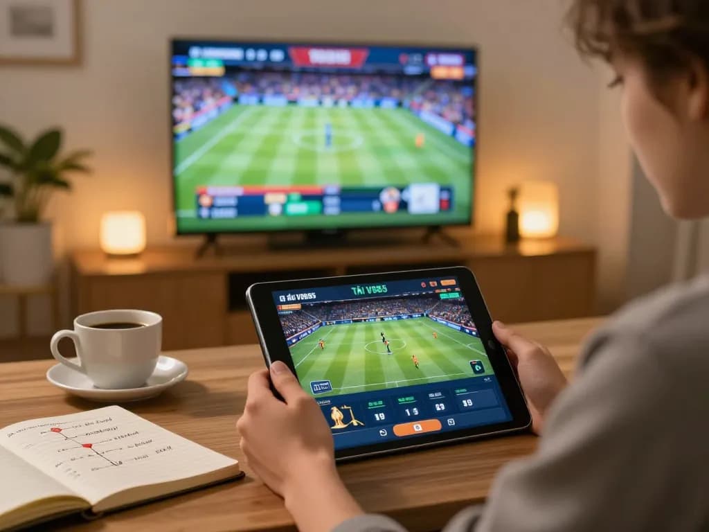 TẢI VB88 app displayed on a tablet during cozy online gaming session, showing engaging gameplay.