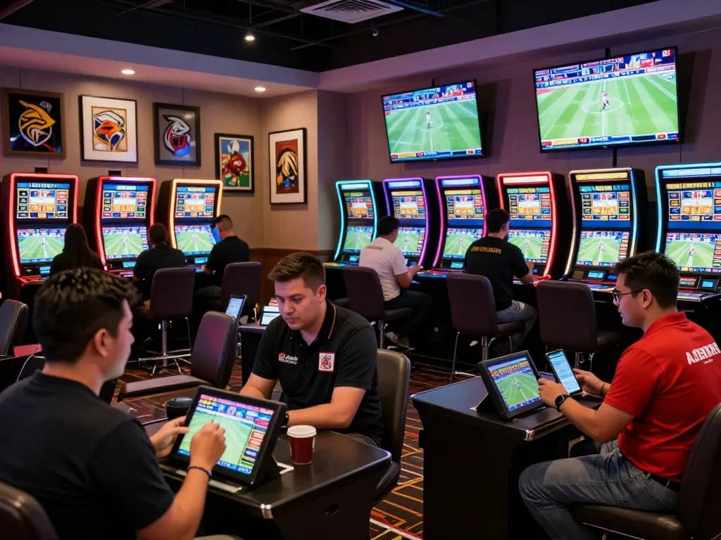 Sports betting excitement at TIP88 with bettors analyzing odds and enjoying live events.