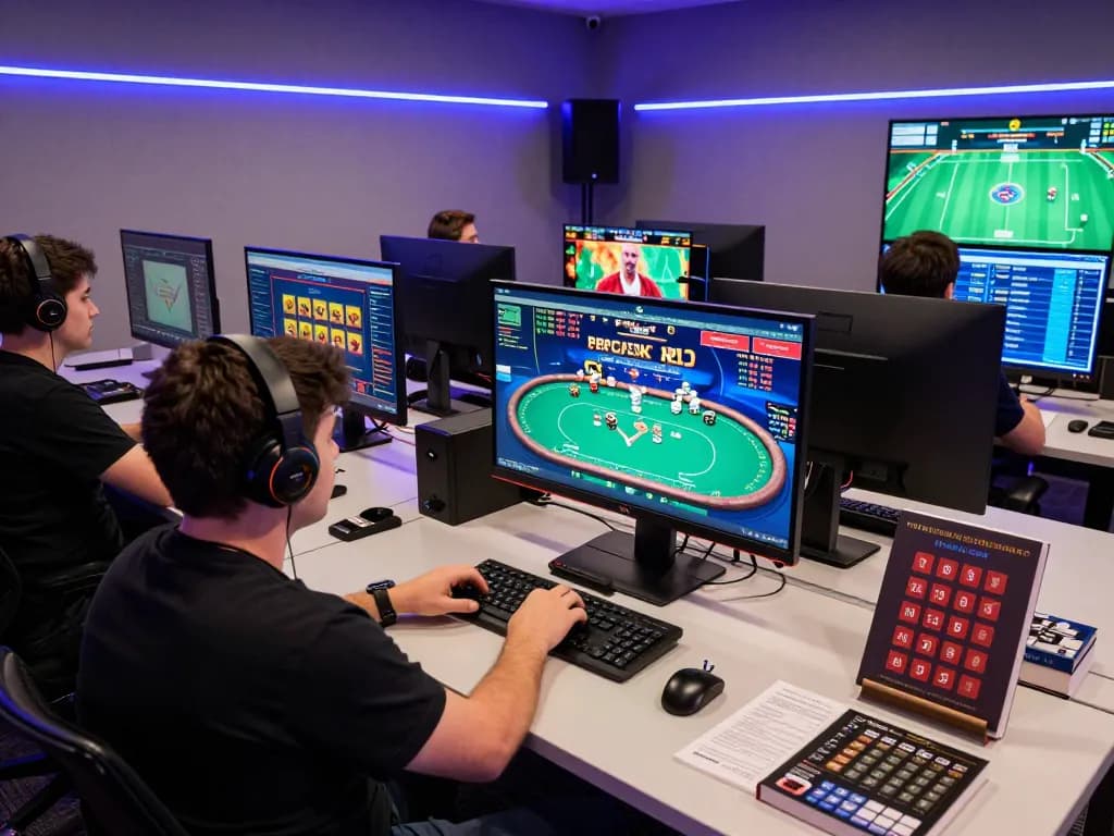 Engaging in high-stakes poker gameplay on https://kiss918-ori.app in a modern, professional setting