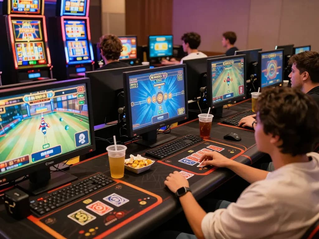 Players engaging with JPTOTO online casino games, showcasing vibrant gameplay and responsible entertainment.