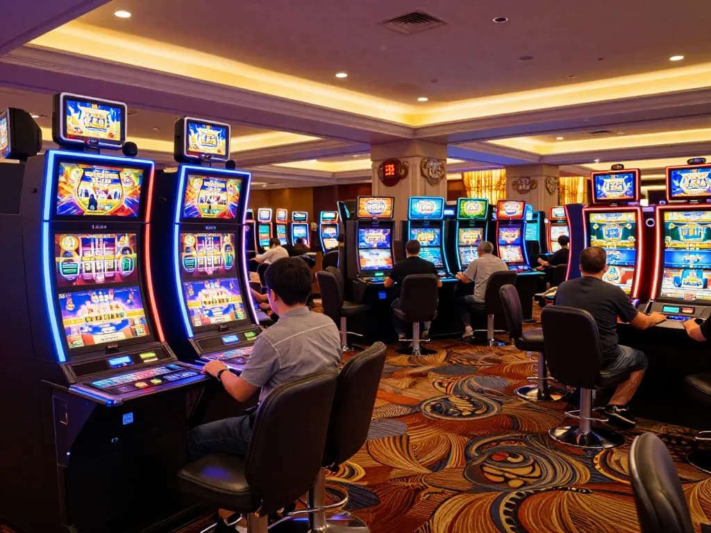 Engaged players experiencing the excitement of FIVE88 casino games in a vibrant gaming atmosphere.