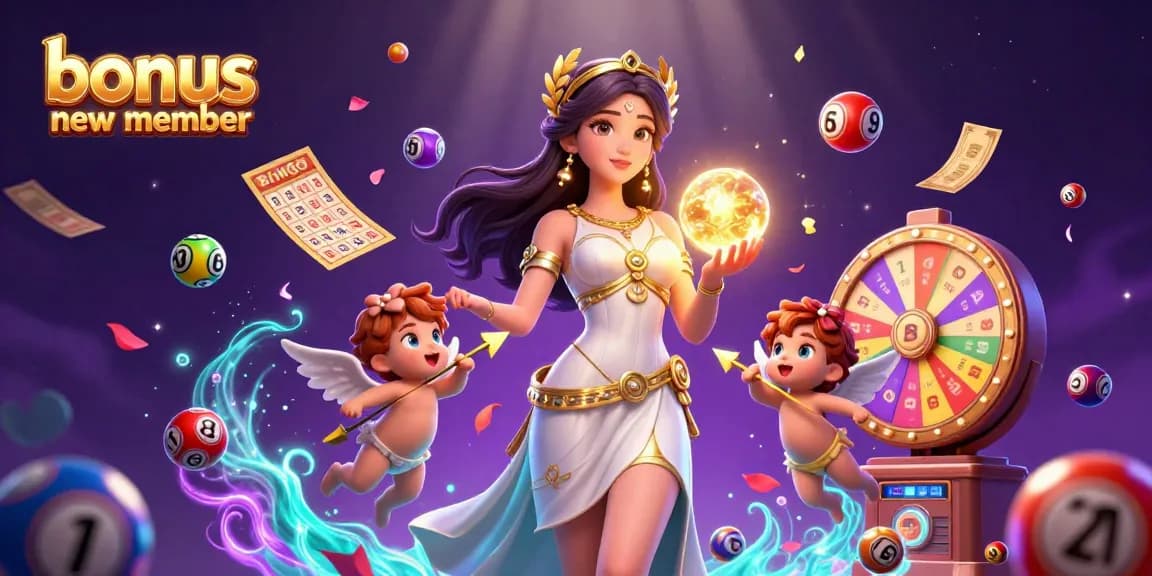 Win big with bonus new member promotions in this vibrant 3D casino scene.