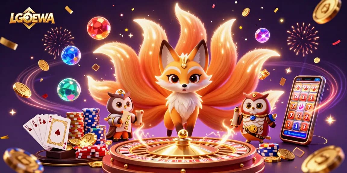Engage with LGODEWA's thrilling casino adventure featuring vibrant spirits, golden coins, and enchanting gameplay.
