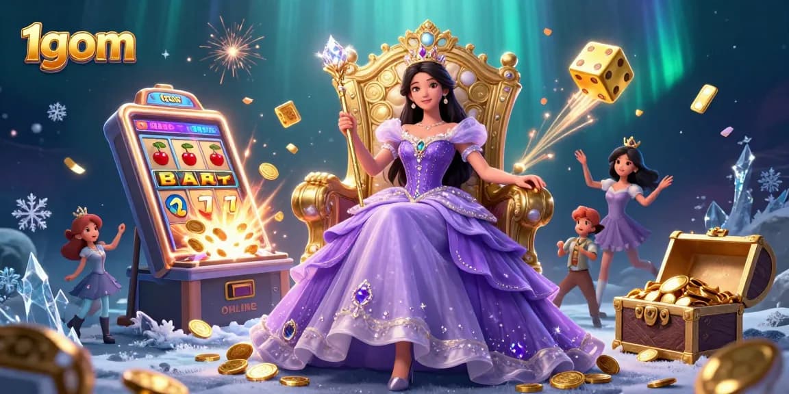 Experience the thrill of 1gom with jackpot excitement and vibrant casino elements in a magical setting.