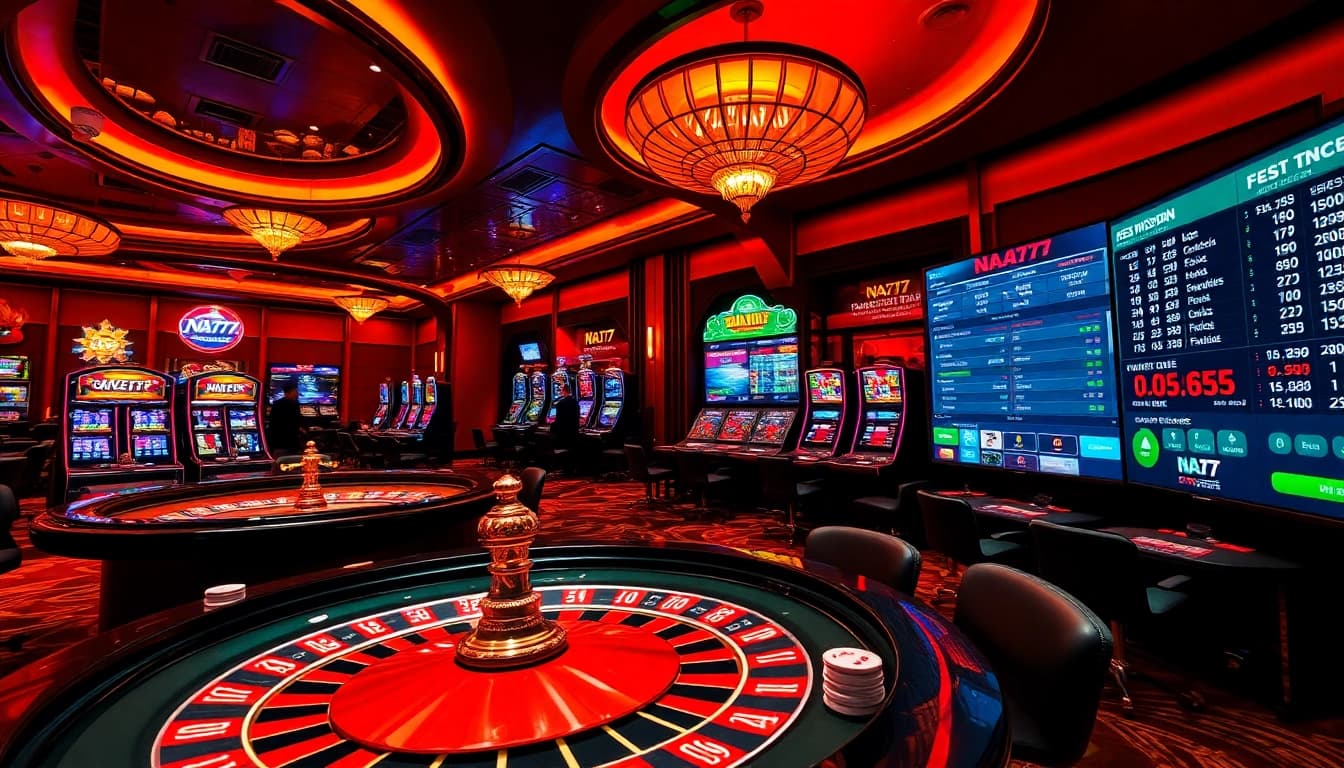 Experience thrilling gameplay at NA777 with professional dealers and vibrant casino tables.