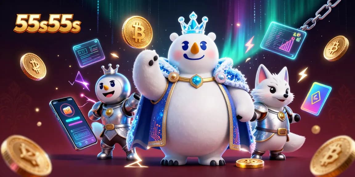 Experimente a emoção de 55s55s com o urso polar e a raposa em uma ilustração 3D vibrante.