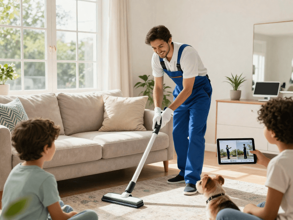 Panda Cleaner efektowne pranie tapicerki w jasnym salonie