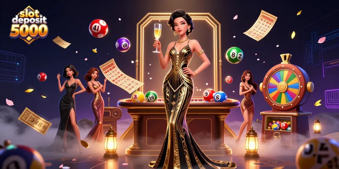 Experience the thrill of slot deposit 5000 with our elegantly designed digital casino scene.