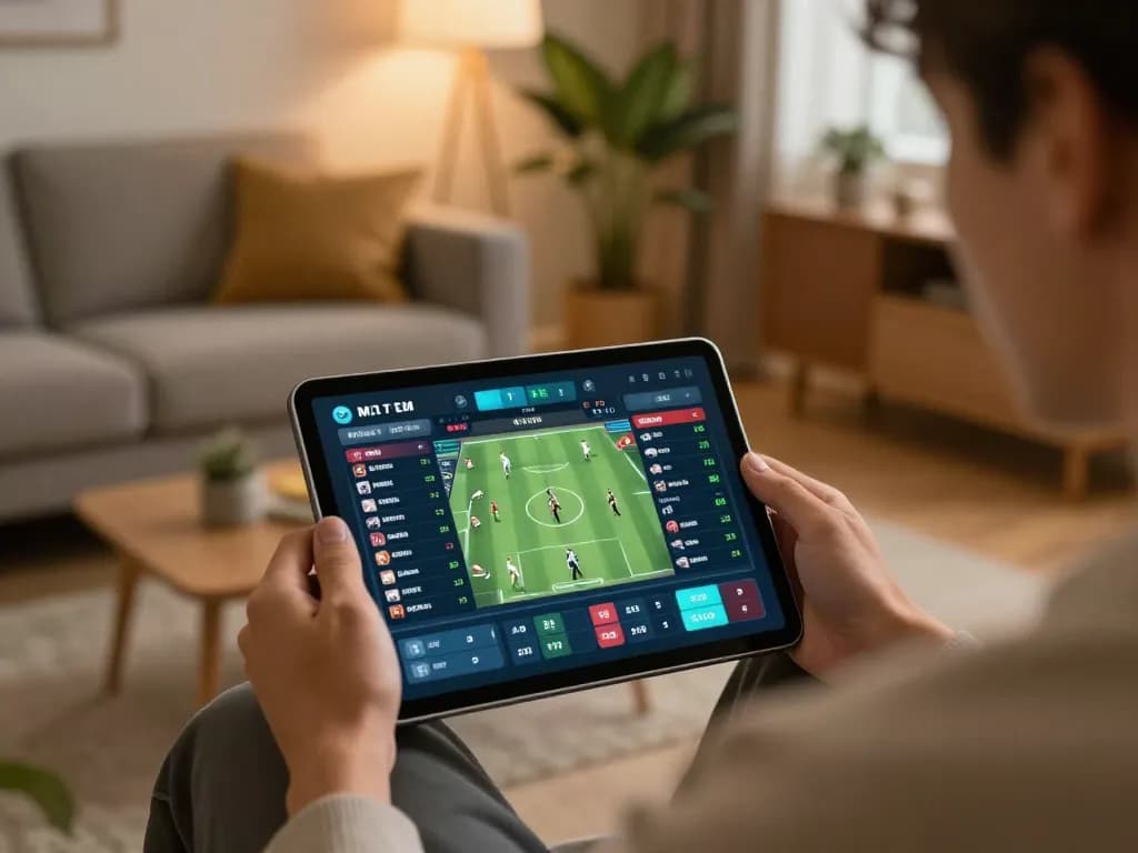 Place sports bets via tablet while analyzing odds for better depo strategies