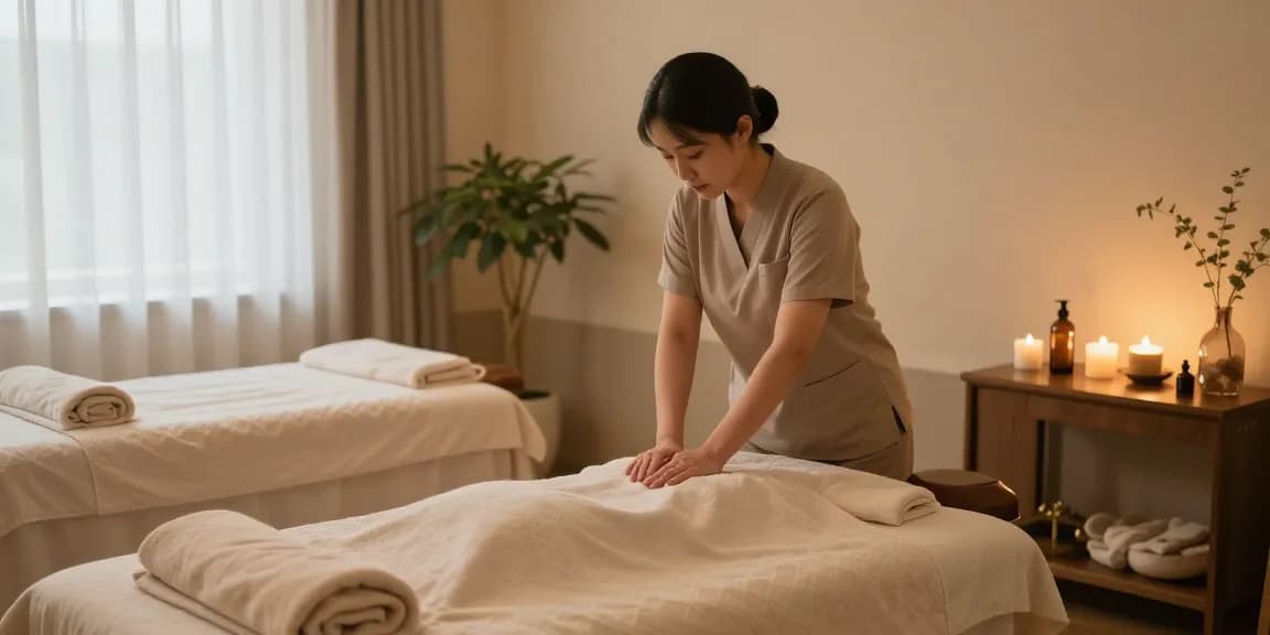 Relaxing 부산스웨디시 therapy session in a tranquil spa environment.