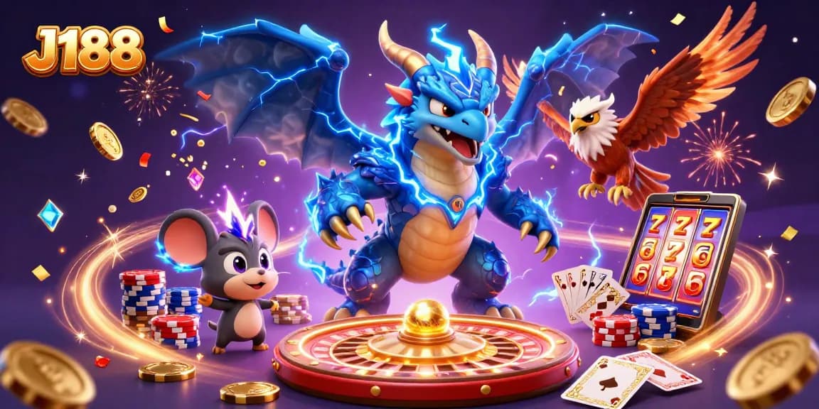 Experience exciting gameplay at J188 with vibrant characters and mesmerizing casino elements.